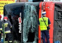 В Польше перевернулся автобус, 28 пассажиров пострадали